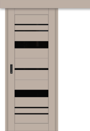 Межкомнатная дверь-купе ДП DIM I-16к Dune Matt / Lacobel Black