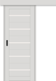 Межкомнатная дверь-купе ДП DIM I-1к Smoky Matt / Сатинато Белый