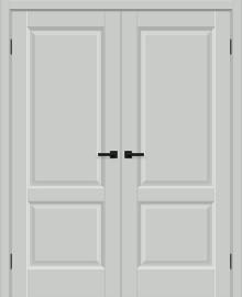 Двойная межкомнатная дверь ПЭТ Неоклассик-32 Grey Silk