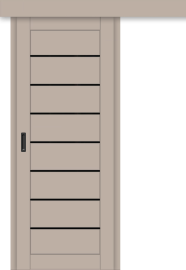 Межкомнатная дверь-купе ДП DIM I-3к Dune Matt / Lacobel Black