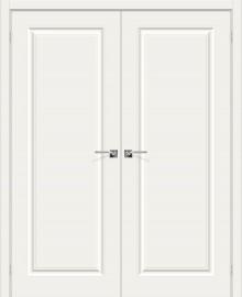 Двойная межкомнатная крашеная дверь Скинни-10 Whitey