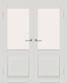 Двойная межкомнатная дверь с экошпоном ДП DIM I-11 Smoky Matt Сатинато Белый