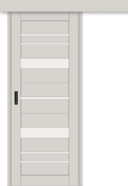 Межкомнатная дверь-купе ДП DIM I-16к Silk Matt / Сатинато Белый