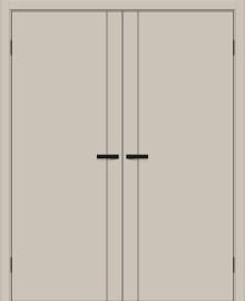 Двойная межкомнатная дверь ПЭТ Браво-0.10.П Cream Silk / Black Silk