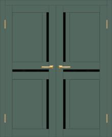 Двойная межкомнатная дверь с экошпоном ДП DIM I-5.1 Seagrass Matt Lacobel Black