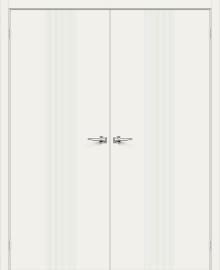 Двойная межкомнатная крашеная дверь Граффити-21 Whitey