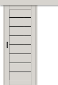 Межкомнатная дверь-купе ДП DIM I-3к Silk Matt / Lacobel Black