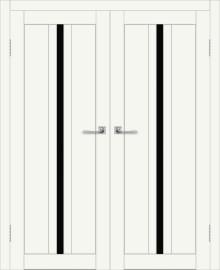 Двойная межкомнатная дверь с экошпоном ДП DIM I-9 Crystal Matt Lacobel Black