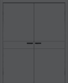 Двойная межкомнатная дверь ПЭТ Браво-0.24.П Stormy Silk / Black Silk