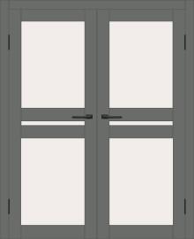 Двойная межкомнатная дверь с экошпоном ДП DIM I-7 Graphite Matt Сатинато Белый