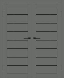 Двойная межкомнатная дверь с экошпоном ДП DIM I-3 Graphite Matt Lacobel Black