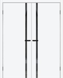 Двойная межкомнатная дверь ПЭТ Браво-0.40.П White Silk / Mirox Grey