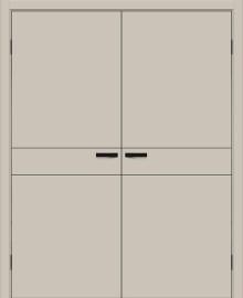 Двойная межкомнатная дверь ПЭТ Браво-0.24.П Cream Silk / Black Silk