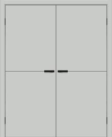 Двойная межкомнатная дверь ПЭТ Браво-0.21.П Grey Silk / Black Silk