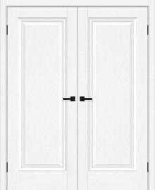 Двойная межкомнатная дверь ПЭТ Прима-0 White Silkwood