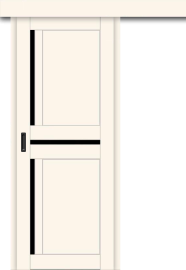 Межкомнатная дверь-купе ДП DIM I-5.1к Angel Matt / Lacobel Black