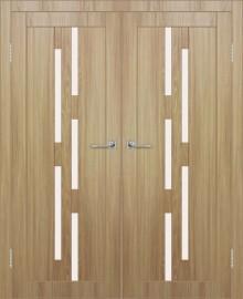 Двойная межкомнатная дверь с экошпоном ДП DIM I-4 Sandy Wood Сатинато Белый