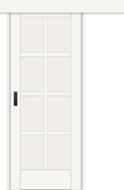 Межкомнатная дверь-купе ДП DIM I-14к Crystal Matt Сатинато Белый