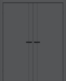 Двойная межкомнатная дверь ПЭТ Браво-0.10.П Stormy Silk / Black Silk