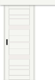 Межкомнатная дверь-купе ДП DIM I-16к Crystal Matt / Сатинато Белый