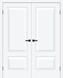 Двойная межкомнатная дверь ПЭТ Прима-22 White Silk