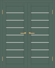 Двойная межкомнатная дверь с экошпоном ДП DIM I-3 Seagrass Matt Сатинато Белый