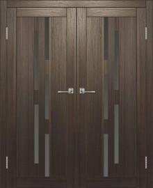 Двойная межкомнатная дверь с экошпоном ДП DIM I-4 Choco Wood Сатинато Графит