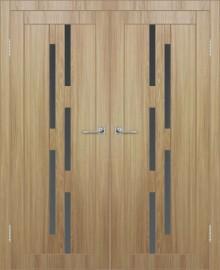 Двойная межкомнатная дверь с экошпоном ДП DIM I-4 Sandy Wood Сатинато Графит