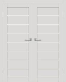 Двойная межкомнатная дверь с экошпоном ДП DIM I-3 Smoky Matt Сатинато Белый