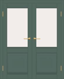 Двойная межкомнатная дверь с экошпоном ДП DIM I-11 Seagrass Matt Сатинато Белый