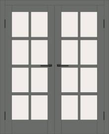 Двойная межкомнатная дверь с экошпоном ДП DIM I-14 Graphite Matt Сатинато Белый