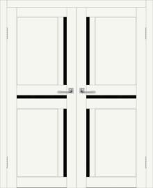 Двойная межкомнатная дверь с экошпоном ДП DIM I-5.1 Crystal Matt Lacobel Black