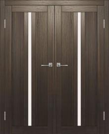 Двойная межкомнатная дверь с экошпоном ДП DIM I-9 Choco Wood Сатинато Белый