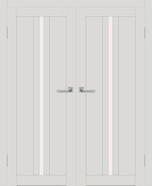 Двойная межкомнатная дверь с экошпоном ДП DIM I-9 Smoky Matt Сатинато Белый