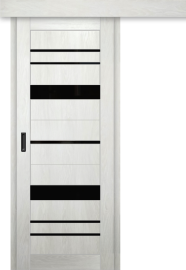 Межкомнатная дверь-купе ДП DIM I-16к Blond Wood / Lacobel Black