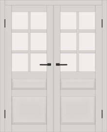 Двойная межкомнатная дверь с экошпоном ДП DIM I-12 Silk Matt Сатинато Белый