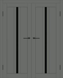 Двойная межкомнатная дверь с экошпоном ДП DIM I-9 Graphite Matt Lacobel Black