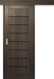 Межкомнатная дверь-купе ДП DIM I-3к Choco Wood / Lacobel Black