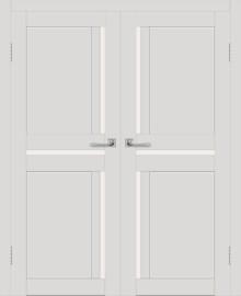 Двойная межкомнатная дверь с экошпоном ДП DIM I-5.1 Smoky Matt Сатинато Белый