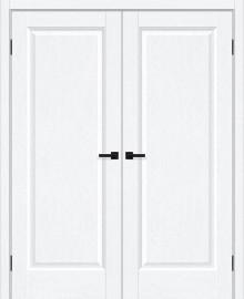 Двойная межкомнатная дверь ПЭТ Неоклассик-30 White Silkwood
