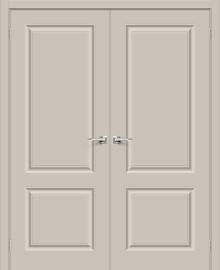 Двойная межкомнатная крашеная дверь Скинни-12 Creamy