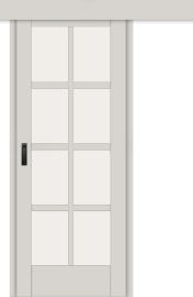 Межкомнатная дверь-купе ДП DIM I-14к Silk Matt Сатинато Белый