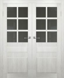 Двойная межкомнатная дверь с экошпоном ДП DIM I-12 Blond Wood Сатинато Графит