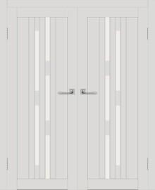 Двойная межкомнатная дверь с экошпоном ДП DIM I-4 Smoky Matt Сатинато Белый
