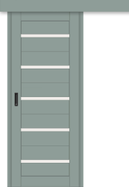 Межкомнатная дверь-купе ДП DIM I-1к Gloomy sky Matt / Сатинато Белый