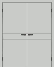 Двойная межкомнатная дверь ПЭТ Браво-0.24.П Grey Silk / Black Silk