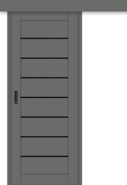 Межкомнатная дверь-купе ДП DIM I-3к Graphite Matt / Lacobel Black