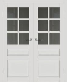 Двойная межкомнатная дверь с экошпоном ДП DIM I-12 Smoky Matt Сатинато Графит