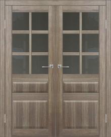 Двойная межкомнатная дверь с экошпоном ДП DIM I-12 Taupe Wood Сатинато Графит