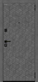 Металлическая дверь Кьюб/SBlack Slate Art/Snow Art